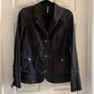 Free People washed black twill jacket